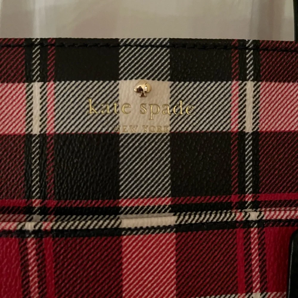 kate spade Red Black White Plaid Tote
